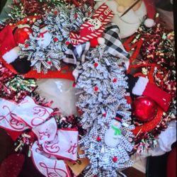 Xmas Wreaths..Price For Both Is $65..Seperatly,Candy Cane Is $20,Santa Is $50