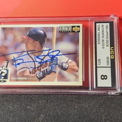 1994 UD Collector’s Choice #273 TONY TARASCO Authentic Autograph Braves Expos UCG 9/8