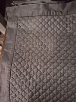 Last call -- Damask Coverlet and Pillow Shams, Full Size, Grey