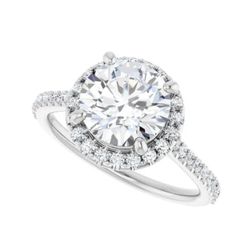 Lab-Created Diamond Engagement Wedding Ring 925 Sterling Silver