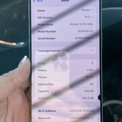 iPhone 15 Pro Max 256 GB UNLOCKED