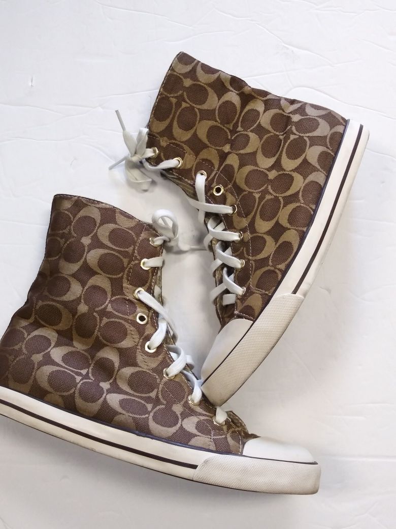 Coach hightop sneakers Sz 9.5