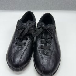 Easy Spirit Black Leather Shoes Womens 5 B Lace Up Comfort Walking