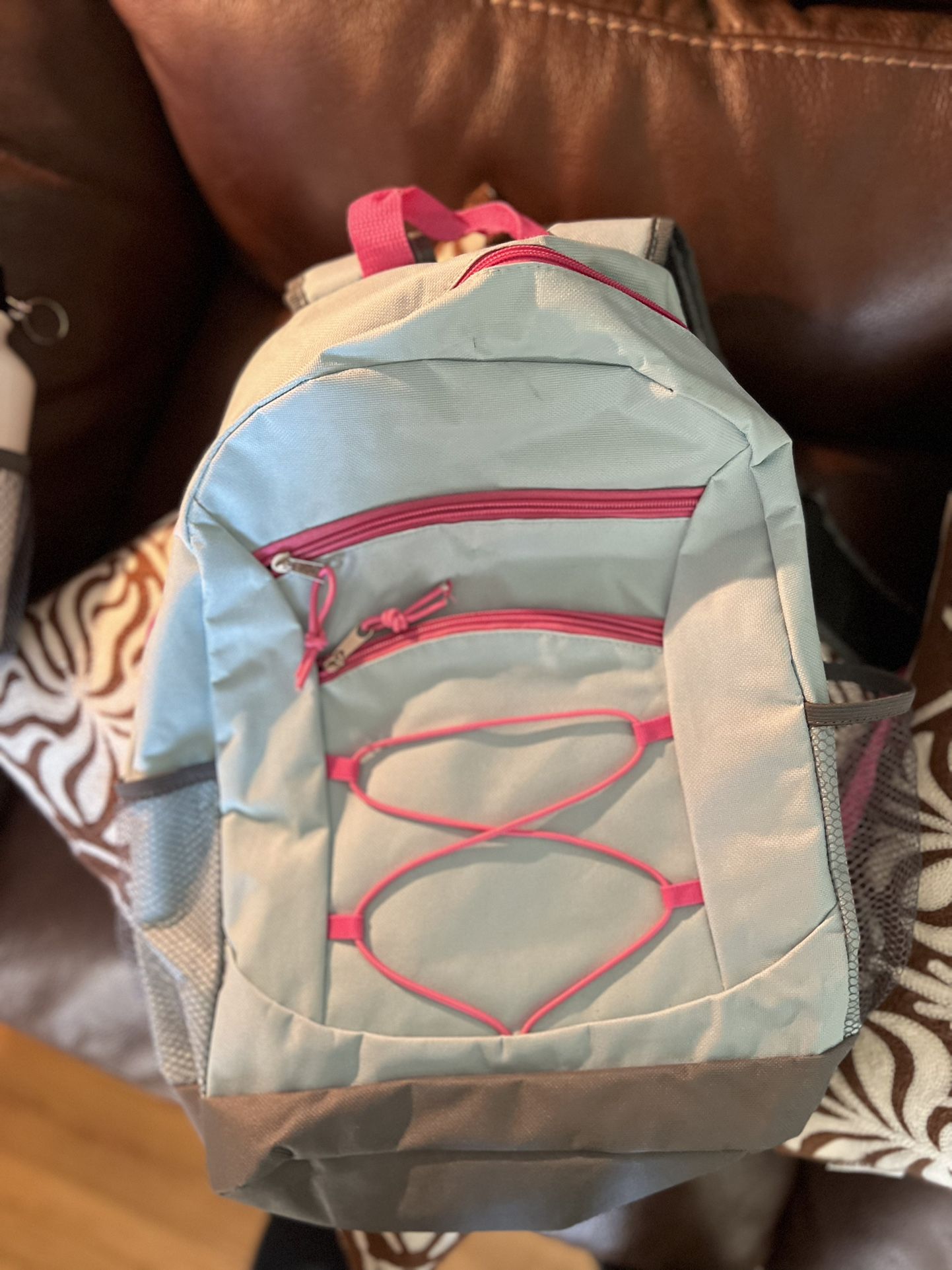 Light Blue Girls Backpack With School Supplies 