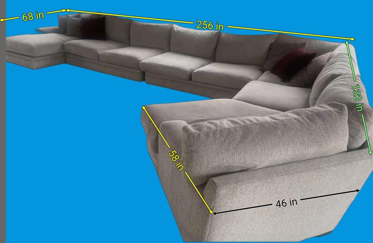 Delivery available 6 piece sectional sofa couch chaise cuddler Cindy Crawford modular vintage Li