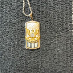 US Veteran Dog Tag. US Flag/ Us Eagle