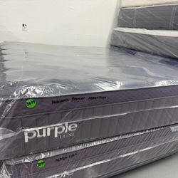 KING SIZE PURPLE LUXE REJUVENATE PREMIER MATTRESS & BOX SPRINGS BED SET