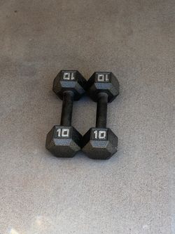 2 - 10lbs dumbbells