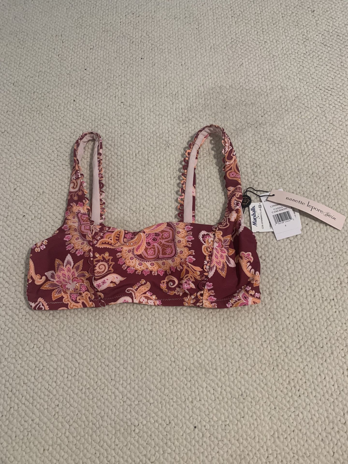 Nwt Womens Size 4 Small Bikini Top Nanette Lepore Swim