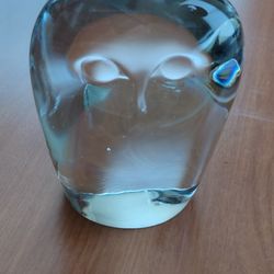 Crystal Glass Owl Paperweight