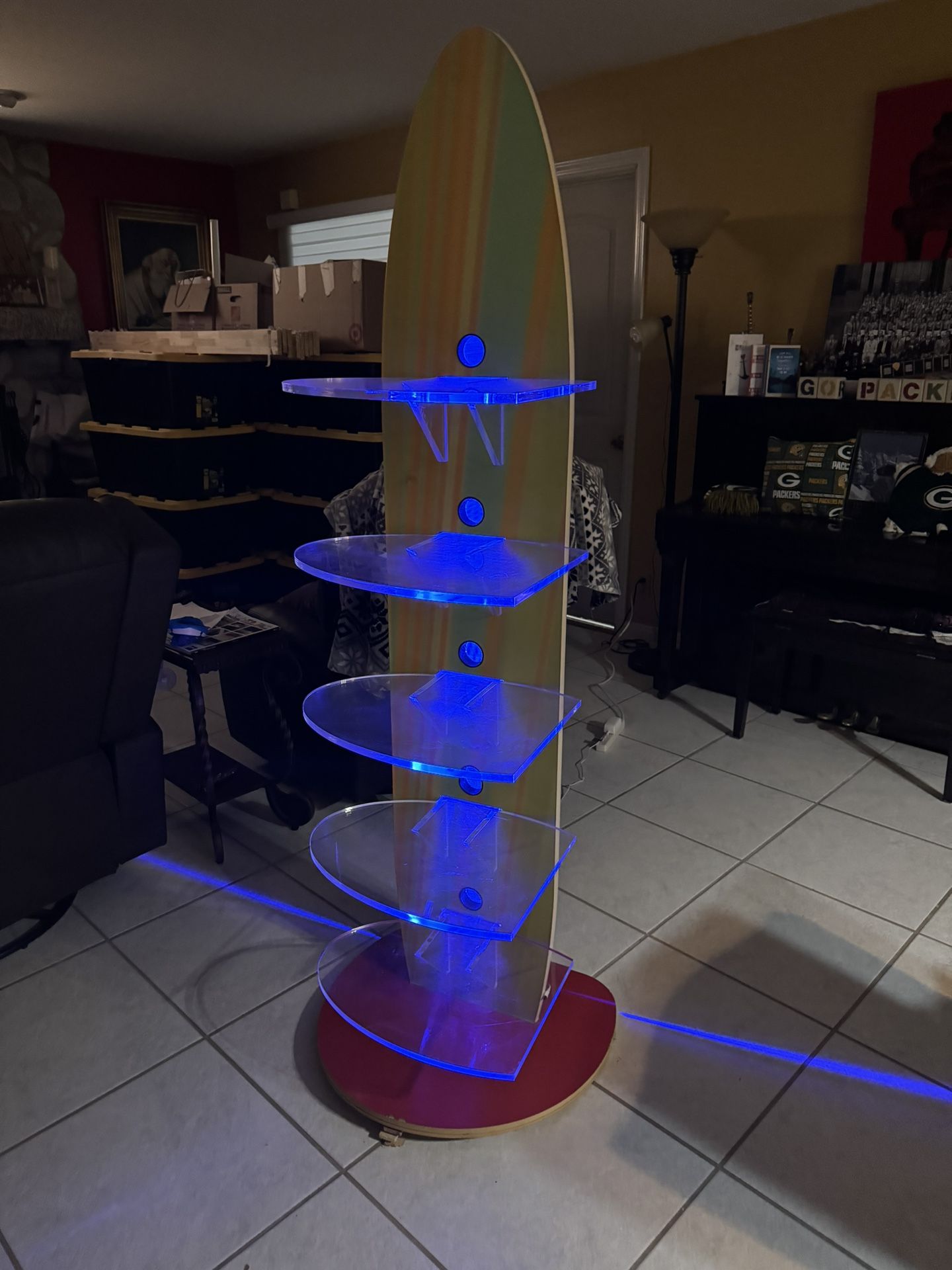 SURFBOARD STYLE DISPLAY/BOOK SHELF