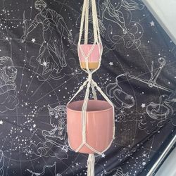 MUST SELL boho macrame hanging ceramic flower plant decorative pots
