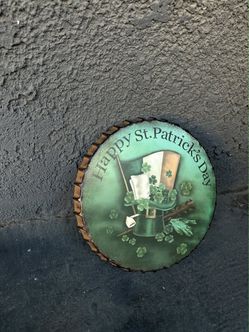 Happy St. Patrick's Day Wood Slice Sign