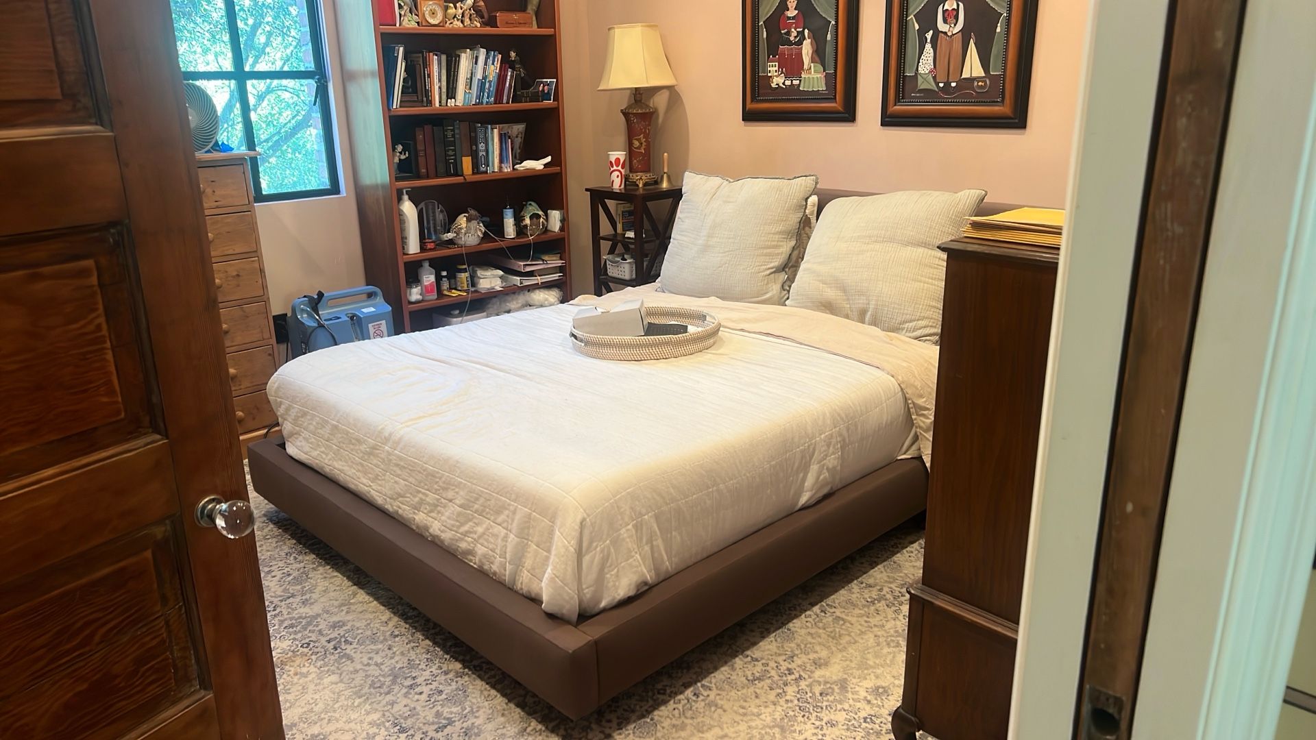 Queen Size Pottery Barn Upholstered Bed Frame