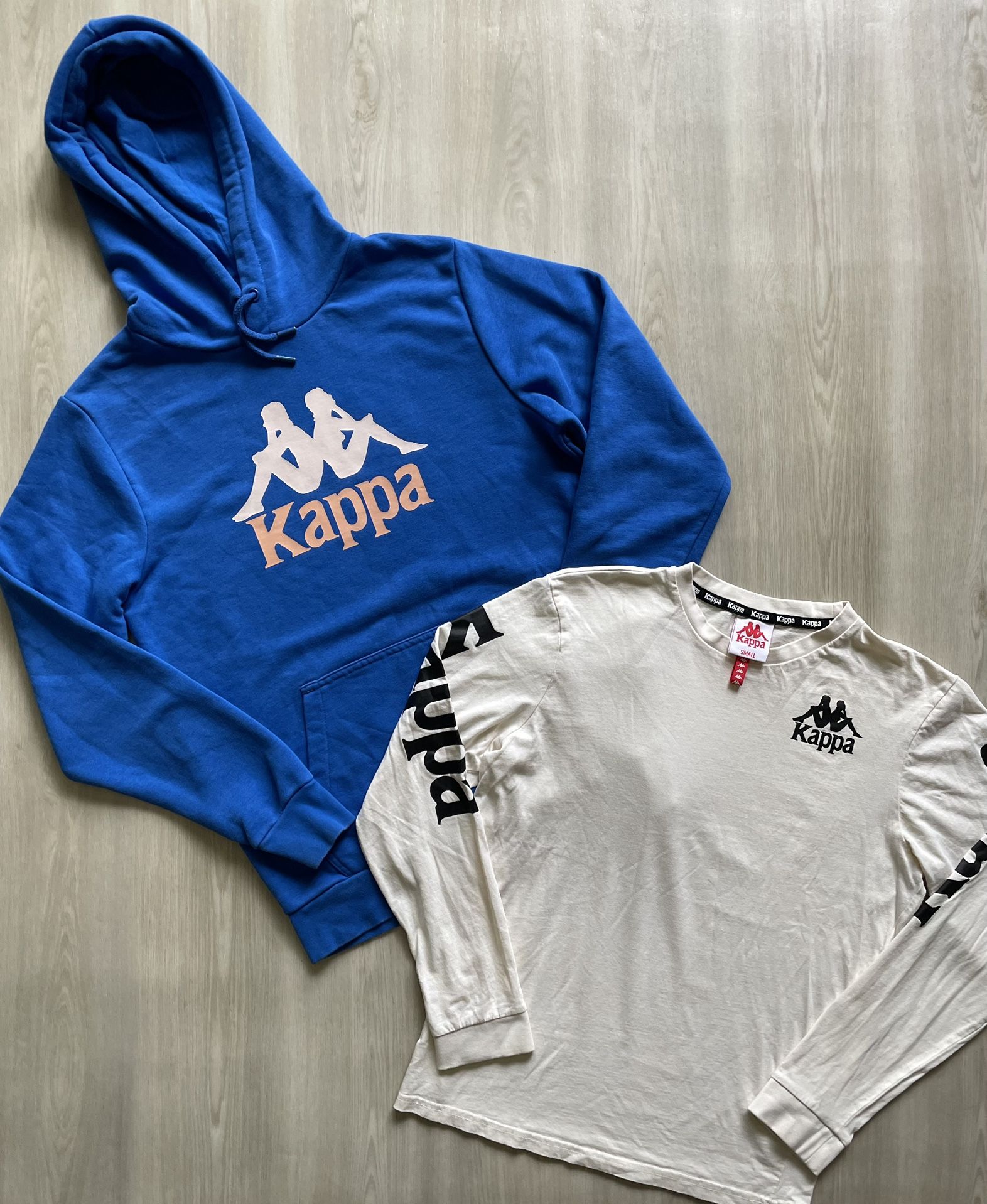 Lot Of 2 Kappa Pullover Logo Hoodie And Sweatshirt Mens Small