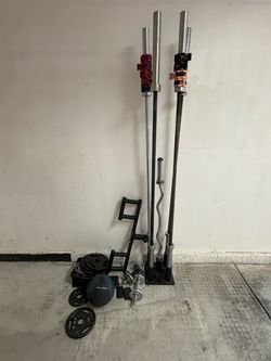 Home Gym Bundle – Rogue Olympic Barbell, Weights, EZ Curl Bar & More