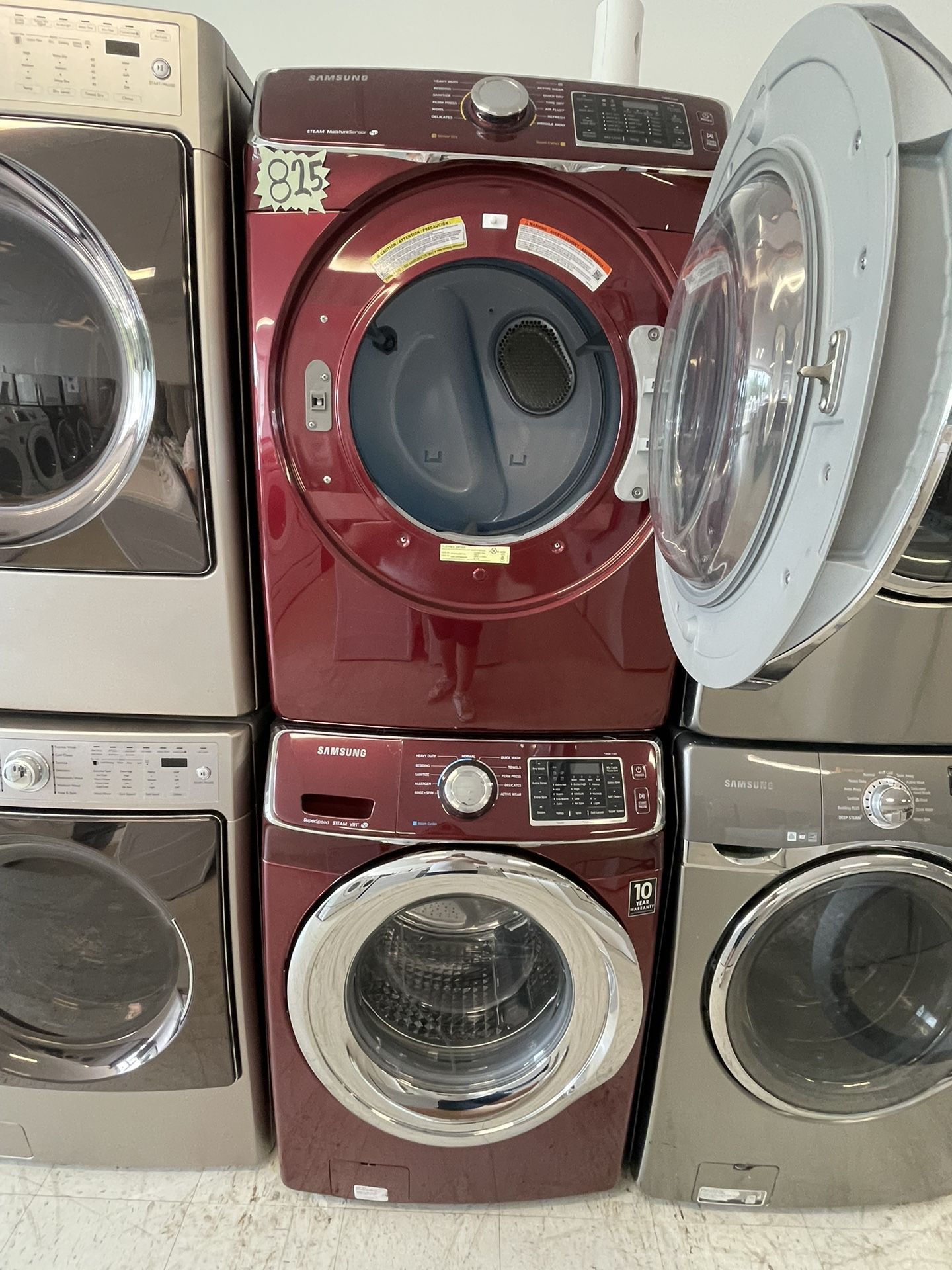 Samsung red washer and on sale dryer set