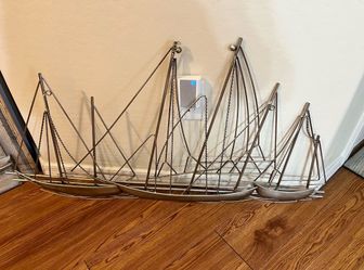 Metal ship wall art