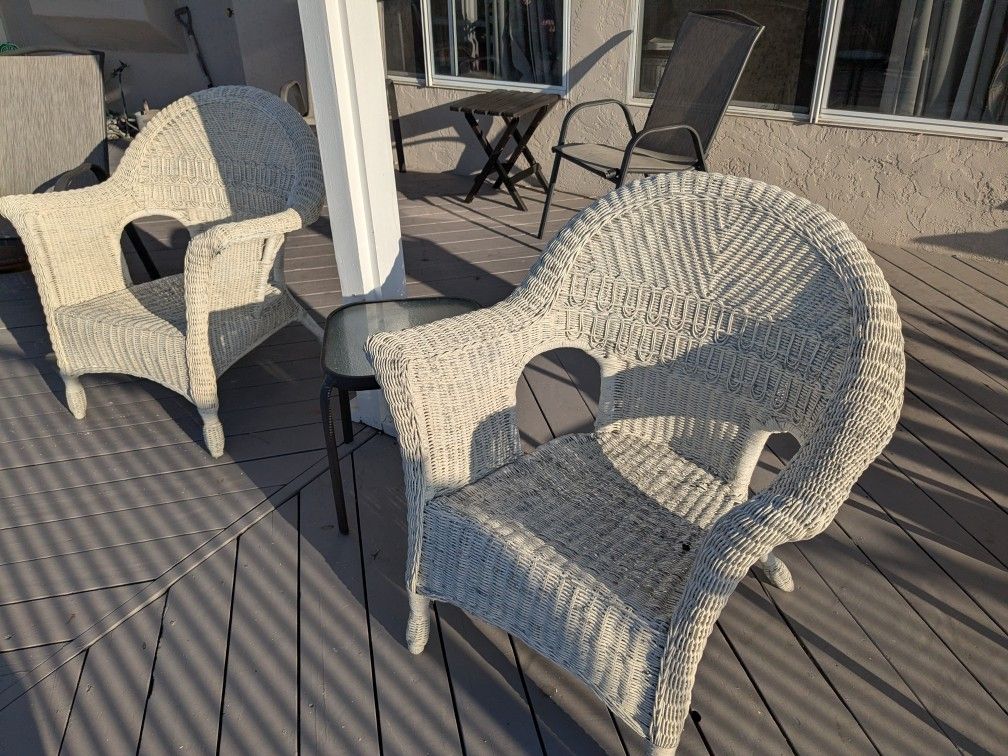 Chair, Rattan Wicker Large, 33 Wide, 36High Back,