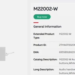 ABB M22002-W Audio Handset Indoor Station