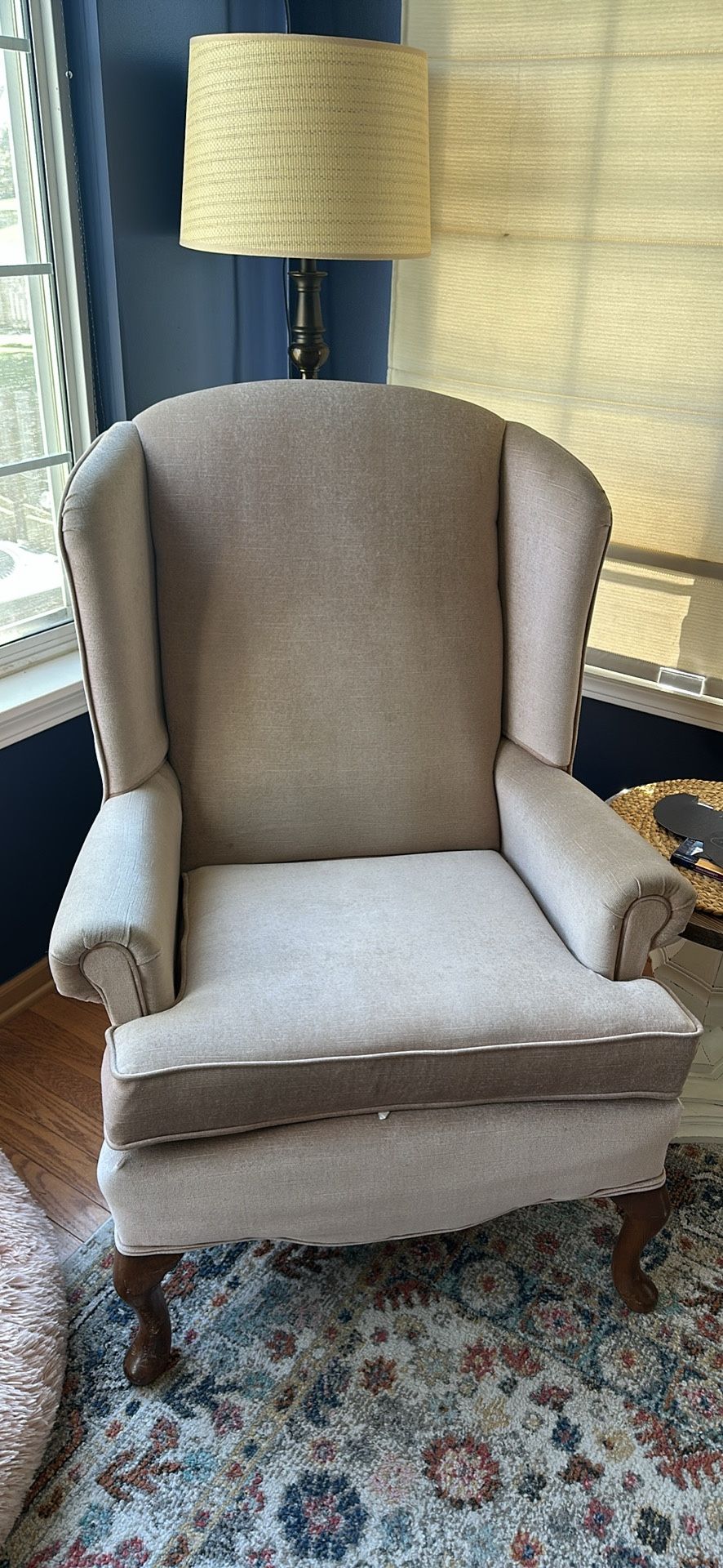 Lovely Blush Vintage Wingback Chair