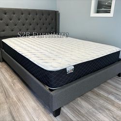 Full Size Grey diamond 💎 bed with Orthopedic Mattress