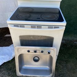 Stove - Washing Machine a Kitchen Sink 