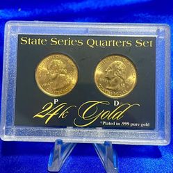 1999 State Quarter 24k Gold Plated coin set, New sealed