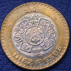 2024 Mexico Piedra Del Sol 10 Pesos Bimetallic Coin