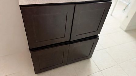 Dark Brown 4-Door Cabinet