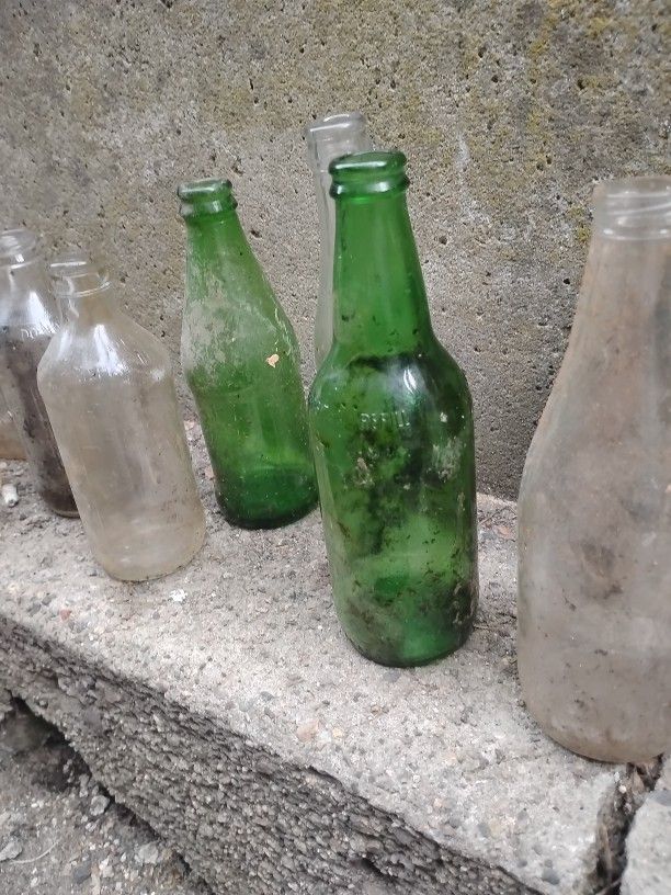 To Green Antique Bottles