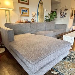 Living Spaces Sectional Couch L Shape 112”
