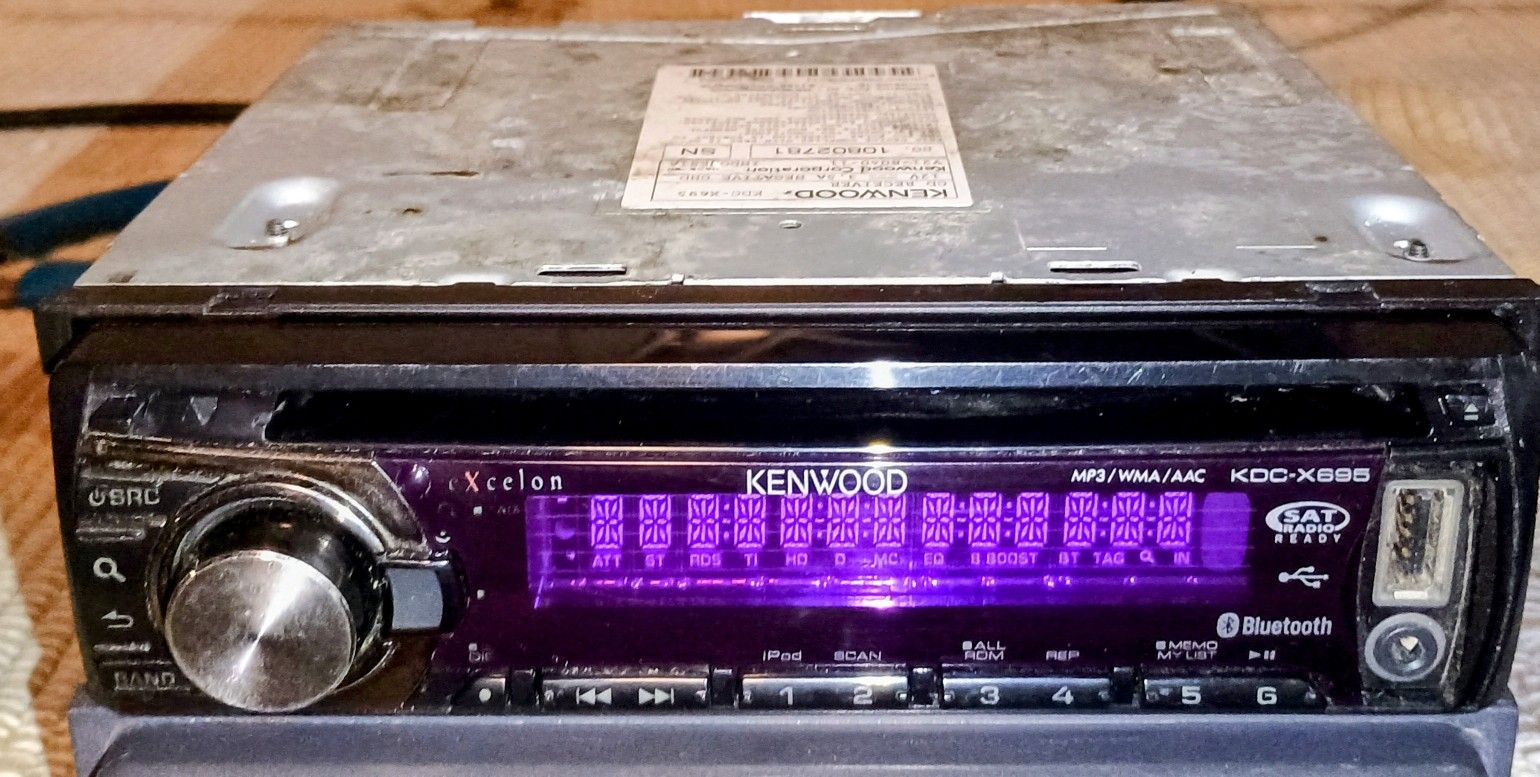 Kenwood KDC-X695 Excelon Series CD MP3 WMA AAC Bluetooth Enabled And Sirius Radio Ready