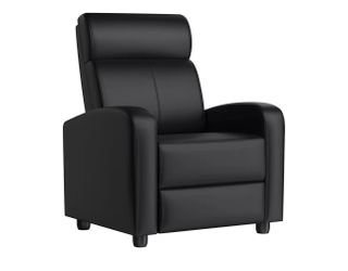 Living Room Chair for Adults, Adjustable Faux Leather Club Recliner Chair with Pocket Spring, Soft Foam Backrest Seat for Home/Theater/RV/Other Small 