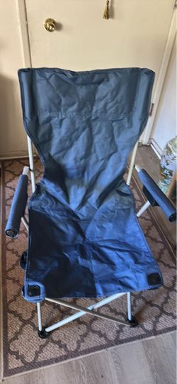 Blue Folding Camp Chair with Armrests