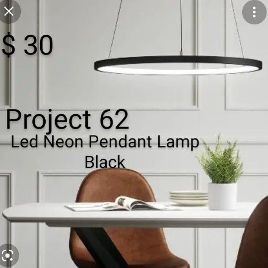 Brand New Project 62 Led Neon Pendant Adjustable Lamp Black