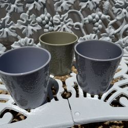 Set Of Three New Flower Plants Pots