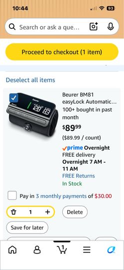 Beurer BM81 easyLock Automatic Upper Arm Blood Pressure Monitor, Smart Cuff Without Cables for Fast Measurement, Bluetooth, 240 Memory Sets, Data Tran