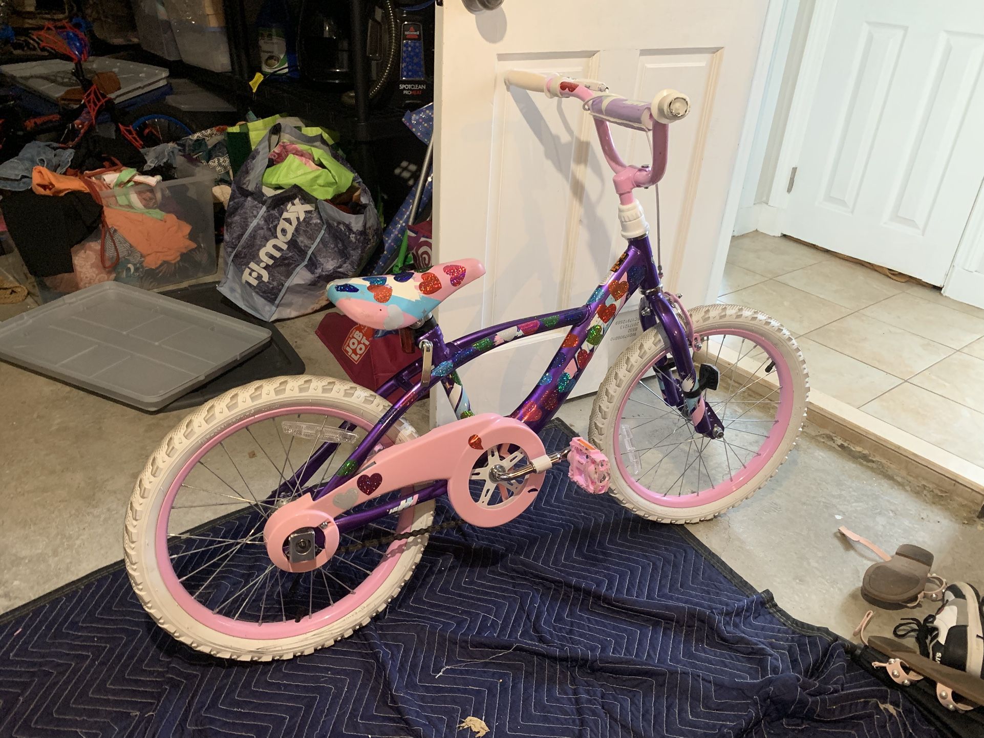 Pink children’s Huffy bicycle