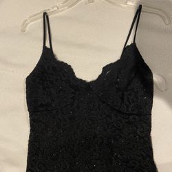 Black Lace Tank Top - Juniors Medium