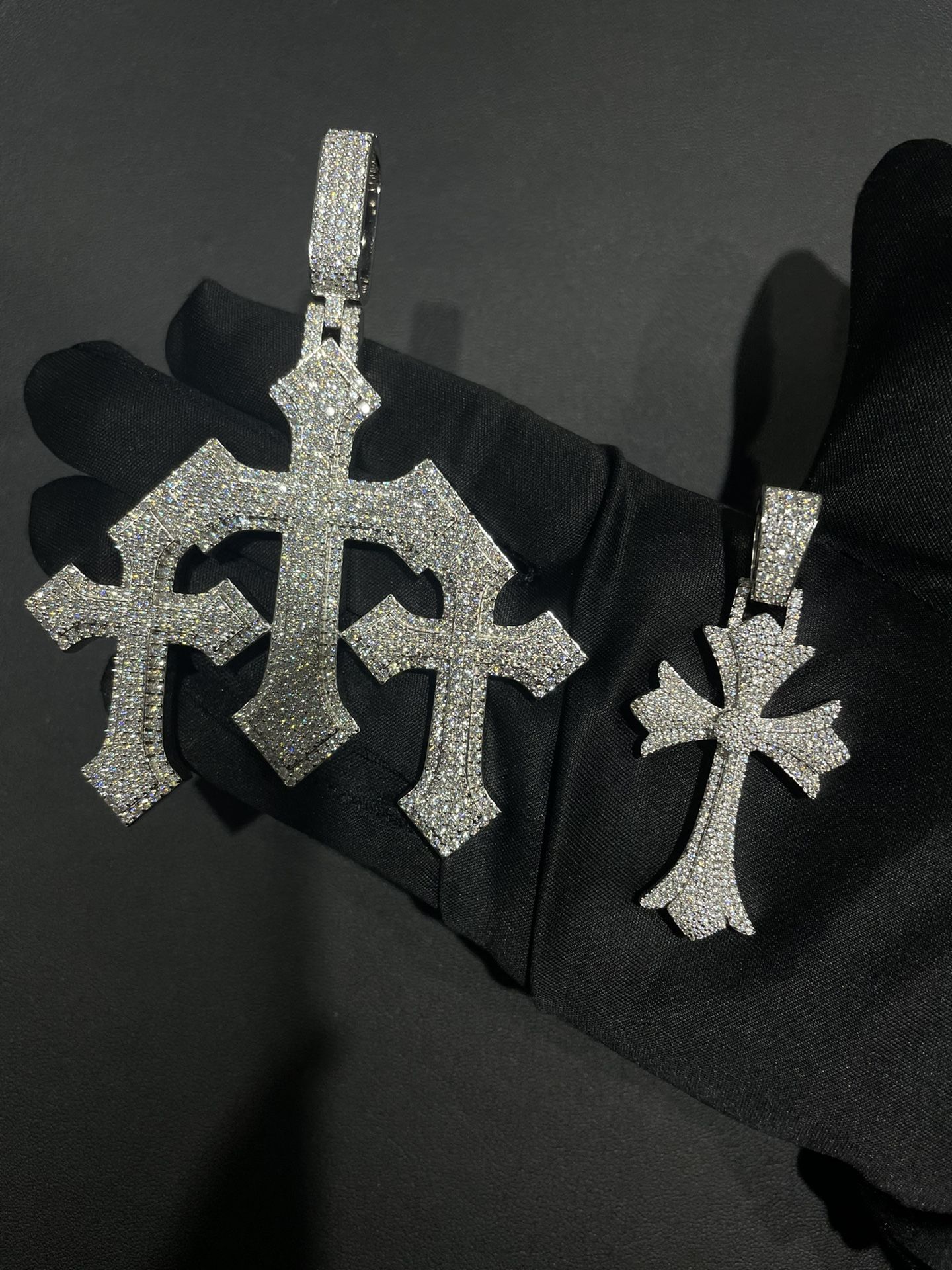 Iced Out Chrome Hearts Custom Pendants - VVS PASSES DIAMOND TESTER - Custom Pieces Available