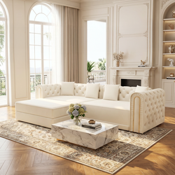 Lowell 91" Modular 3-in-1 Convertible Sleeper Sofa Bed with Movable Ottoman