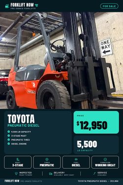 TOYOTA forklift pneumatic tires 5500 lb, 3 stage