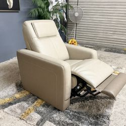 Brand New 100% Top Grain Leather Dual Power Recliner By Ashley Furniture - Delivery Available 