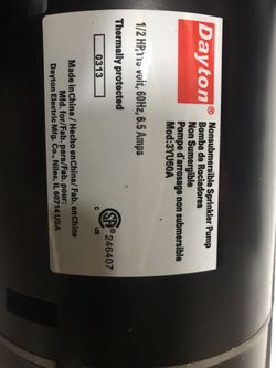 Sprinkler pump Dayton