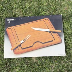 TEAK CARVING BOARD SET