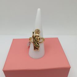 Saint Jude Thaddeus  Ring For Women #9  14 K Gold Plated 