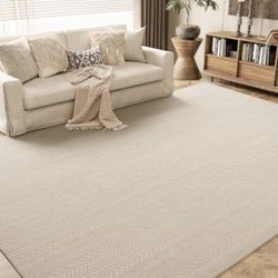 AMOAMI-Washable Area Rugs 8x10-DARK GREY Rug for Living Room, Non-slip 3D Rug