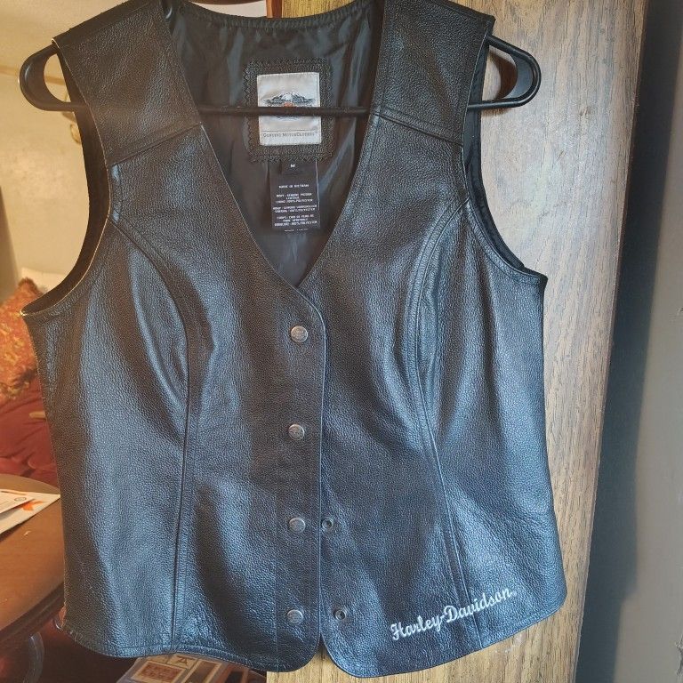 Harley-Davidson Leather Vest, Gustin , Women's Sz M