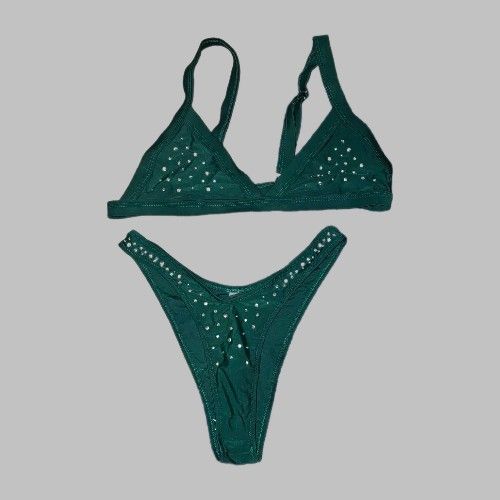 New! 2-piece Rhinestone Bikini Swimsuit Set